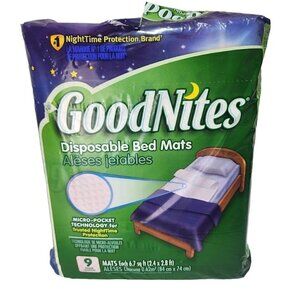 NEW GoodNights Disposable Bed Mats - Open Box - 2.4’x2.8’ - 9 Count
